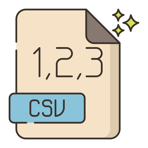 csv 파일 Flaticons Lineal Color icon