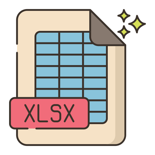 xlsx Flaticons Lineal Color icon