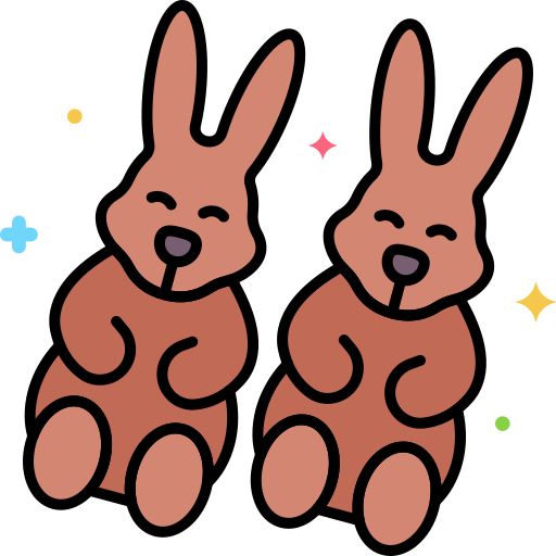Шоколадный кролик Flaticons Lineal Color иконка