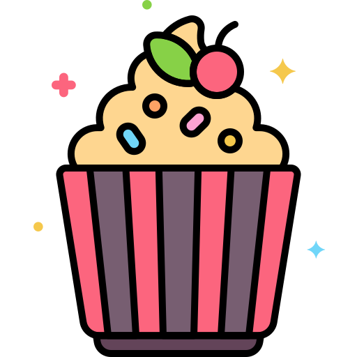 cupcake Flaticons Lineal Color icona