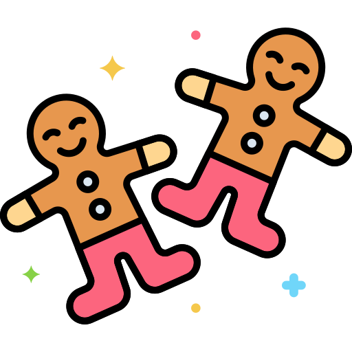 Gingerbread man Flaticons Lineal Color icon