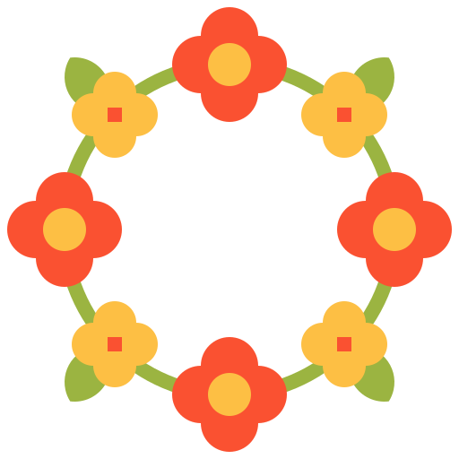 collar de flores Linector Flat icono