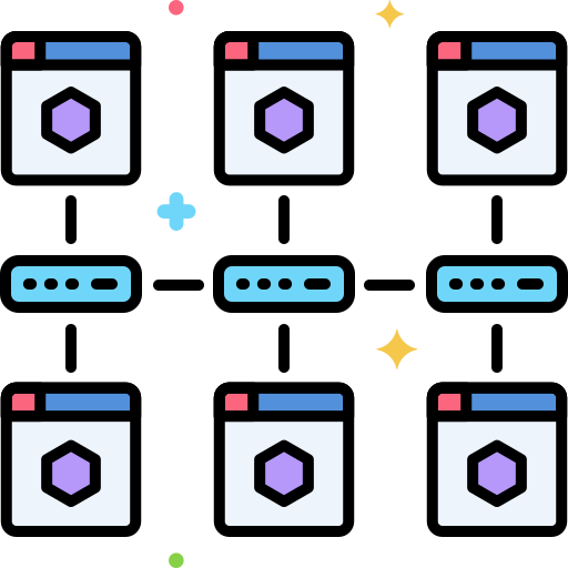 blockchain Flaticons Lineal Color icon
