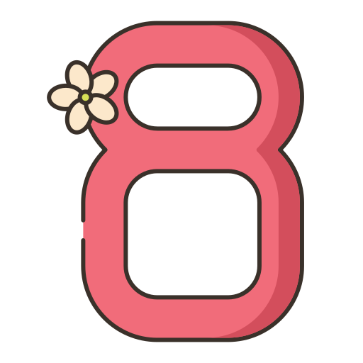 Number 8 Flaticons Lineal Color icon