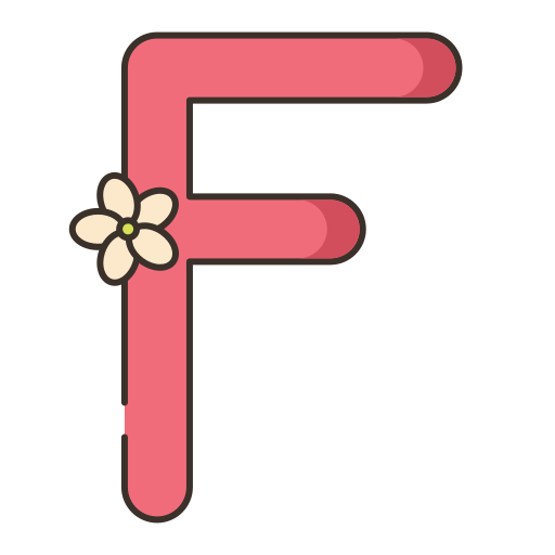 lettera f Flaticons Lineal Color icona
