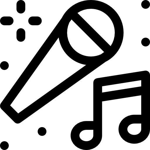 karaok Basic Rounded Lineal icona