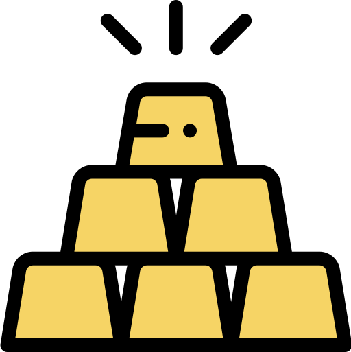 sztabki złota Detailed Rounded Lineal color ikona