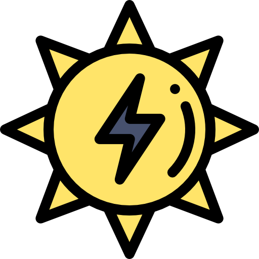 太陽光エネルギー Detailed Rounded Lineal color icon