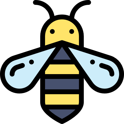Bee Detailed Rounded Lineal color icon