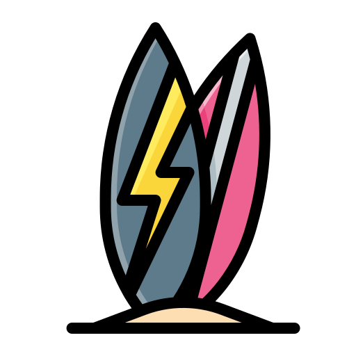 tavola da surf Generic color lineal-color icona
