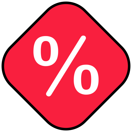 percentage Generic color lineal-color icoon