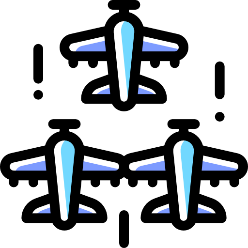 samolot Detailed Rounded Color Omission ikona