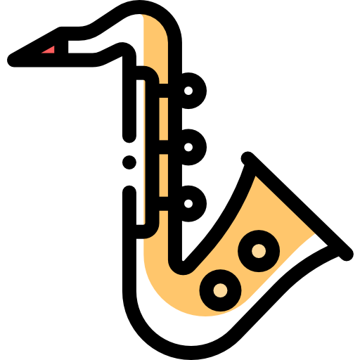 Saxophone Detailed Rounded Color Omission icon