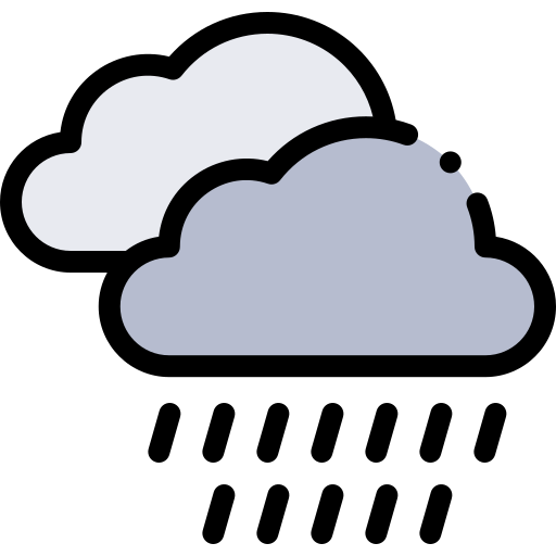 Heavy rain Detailed Rounded Lineal color icon