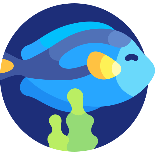 peixe espiga azul Detailed Flat Circular Flat Ícone