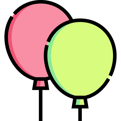 Надувные шарики Detailed Straight Lineal color иконка
