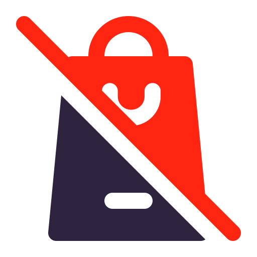 No shopping bag Generic color fill icon