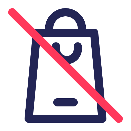 No shopping bag Generic color outline icon