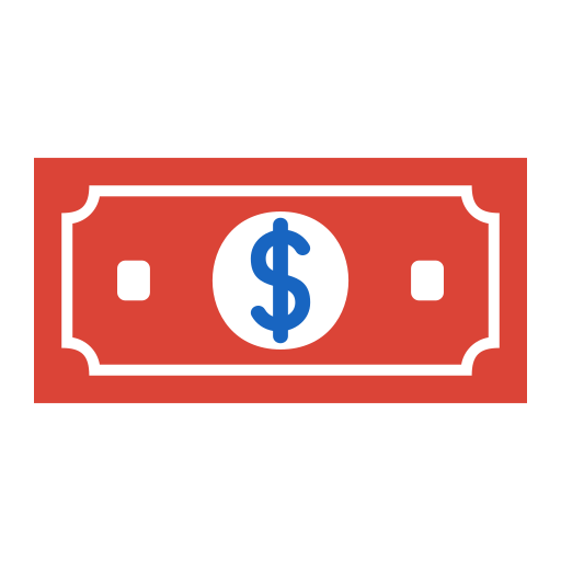 banconota da un dollaro Generic color fill icona