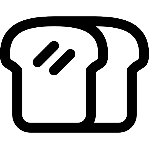 torradas de pão Curved Lineal Ícone