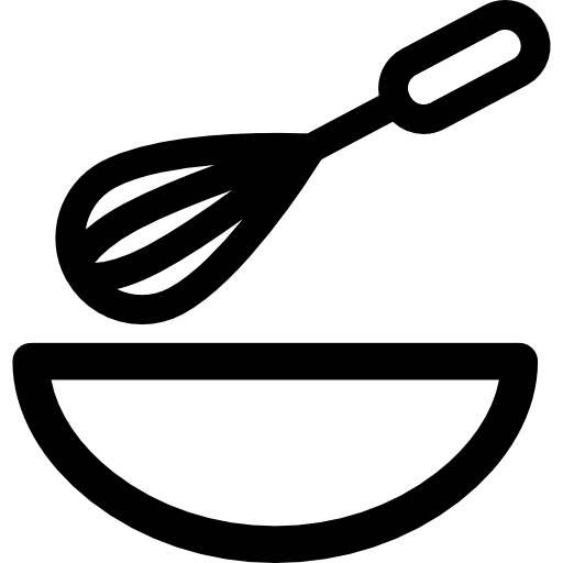 batidor y tazón Curved Lineal icono