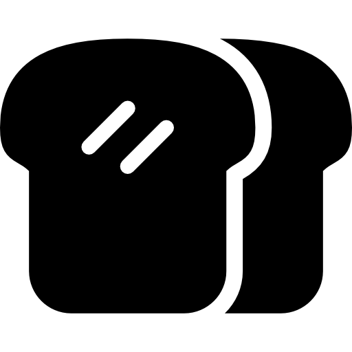 dwa chlebowe grzanki Curved Fill ikona