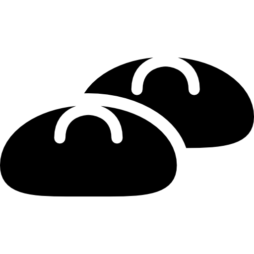 Две буханки хлеба Curved Fill иконка