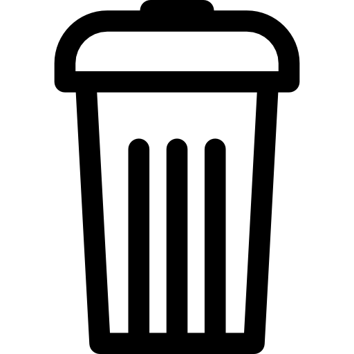 lata de lixo Basic Rounded Lineal Ícone