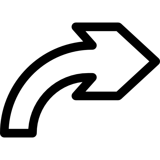 Изогнутая вправо стрелка Basic Rounded Lineal иконка