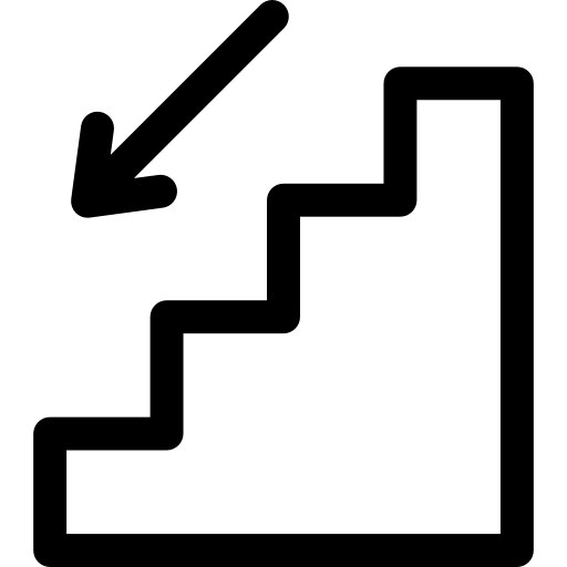 Emergency Stairs Basic Rounded Lineal icon