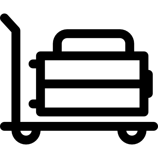 carrito de maletas Basic Rounded Lineal icono
