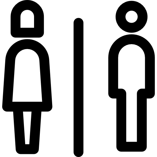Знак туалетов Basic Rounded Lineal иконка