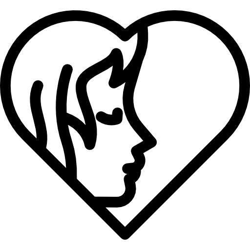 vrouw in een hart  icoon