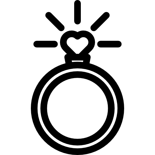 ring met een hart  icoon