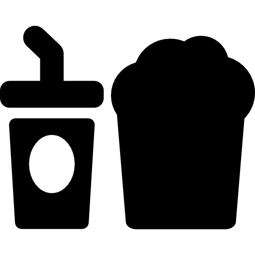 popcorn i napój  ikona