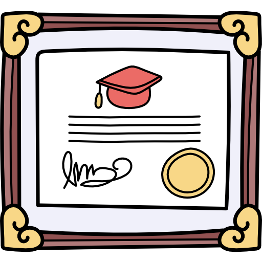 diploma Hand Drawn Color icona