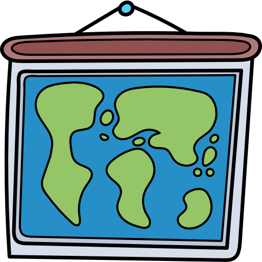 World map Hand Drawn Color icon