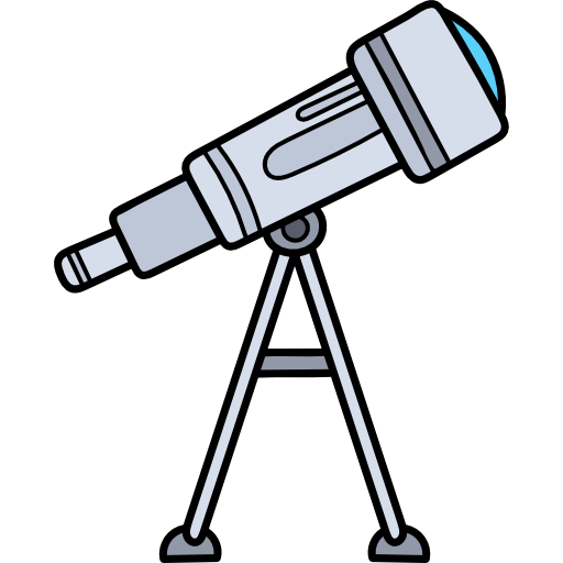 Telescope Hand Drawn Color icon
