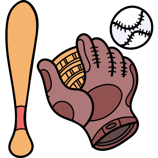 baseball Hand Drawn Color ikona