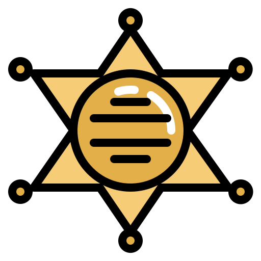 distintivo de xerife dDara Lineal Color Ícone