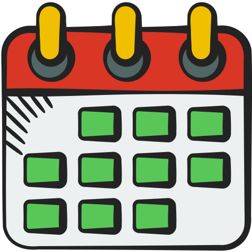 kalender Generic color hand-drawn icoon