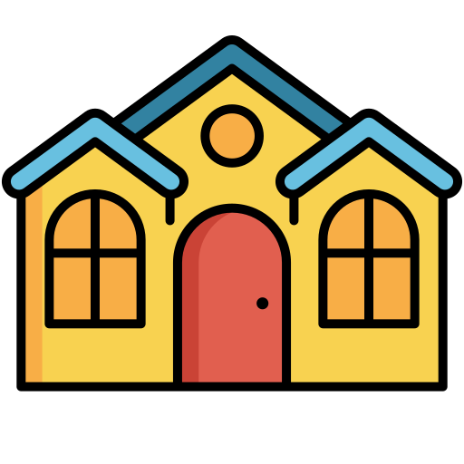 Дом Flaticons Lineal Color иконка
