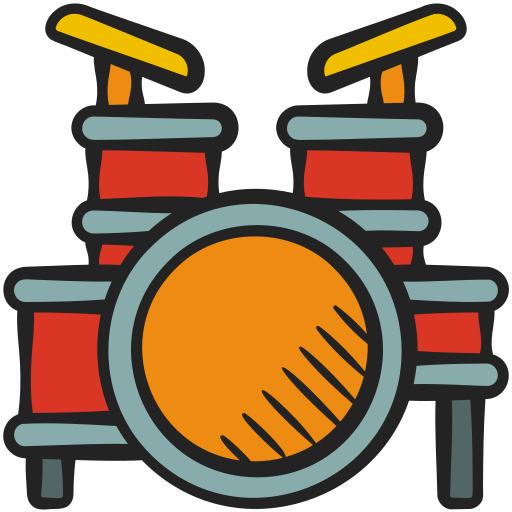 zestaw perkusyjny Generic color hand-drawn ikona