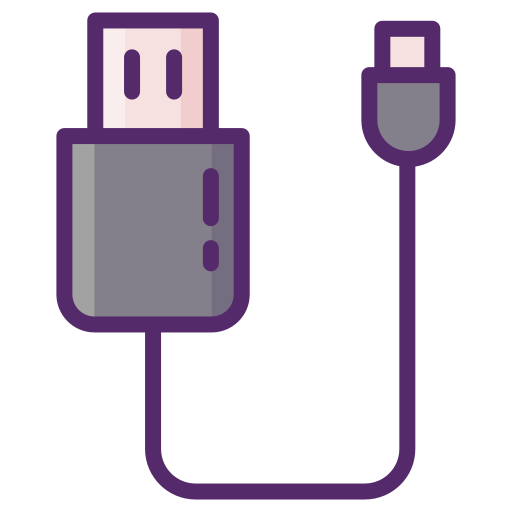 cabo usb Flaticons Lineal Color Ícone