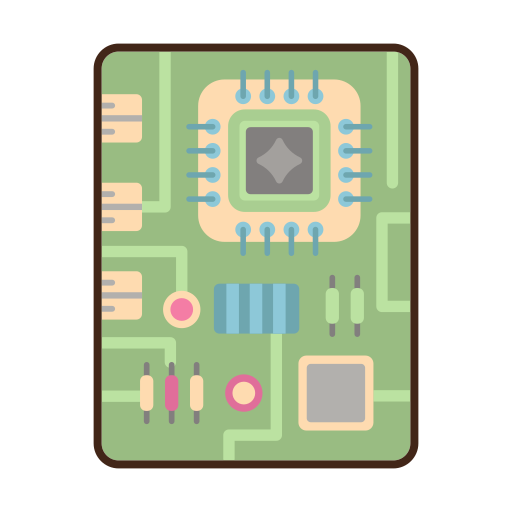Motherboard Flaticons Lineal Color icon