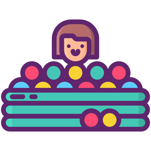 Ball pit Flaticons Lineal Color icon
