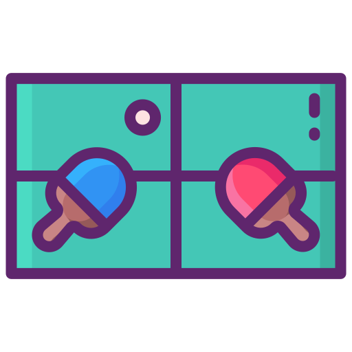 ping pong Flaticons Lineal Color icona