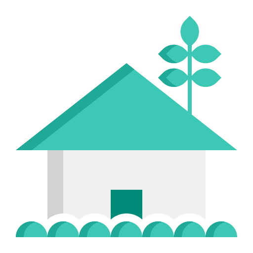 ekologiczny dom Flaticons Flat ikona