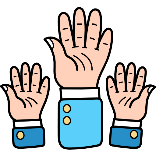 手を上げる Hand Drawn Color icon