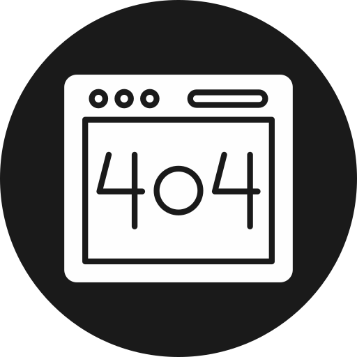 errore 404 Generic black fill icona